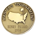 1938 Masters Tournament Champions 10k Gold Medal Presented to Henry Picard