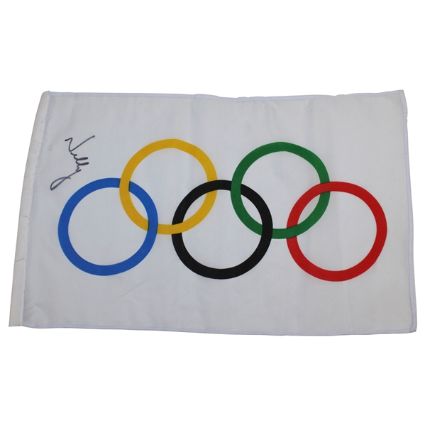 Nelly Korda Signed Olympic Golf Flag 2020/2021 Gold Medalist JSA ALOA