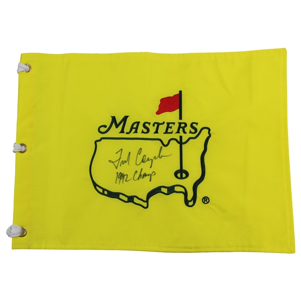 Fred Couples Signed Undated Masters flag with '1992 Champ' JSA ALOA