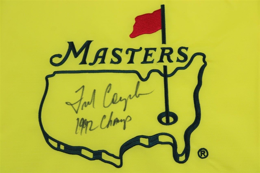 Fred Couples Signed Undated Masters flag with '1992 Champ' JSA ALOA