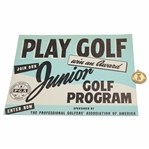 Vintage PGA Junior Golf Event Poster (Unmarked) With A Junior Golf Award Medallion 