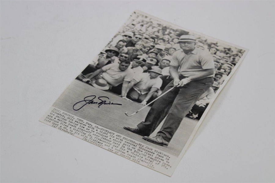 Jack Nicklaus Signed 1965 Memphis Invitational Open Photo JSA ALOA