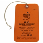 1955 Masters Tournament Third Round Saturday Ticket #2177 - Cary Middlecoff Winner