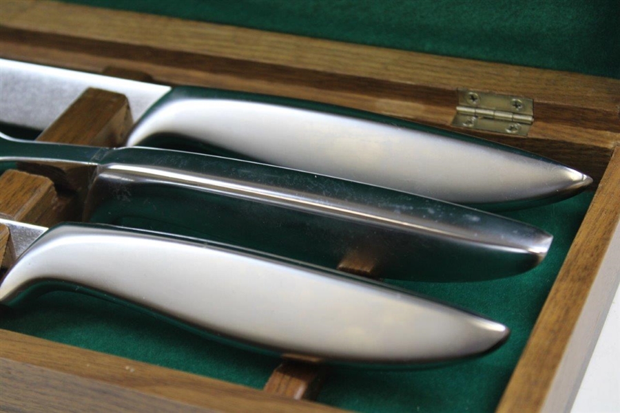 Augusta National Golf Club Masters Gift Gerber Carving Set In Wooden Case