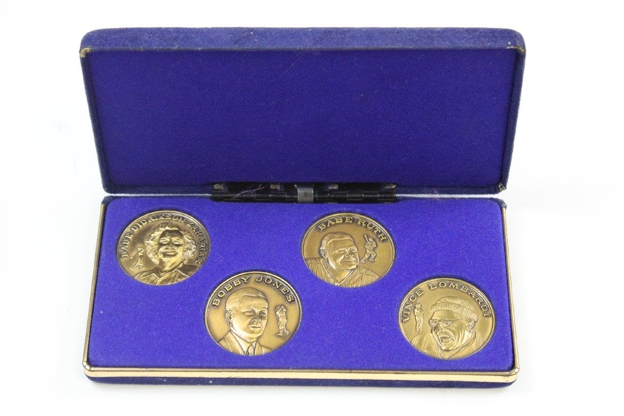 Champion Athletes Medals Including Bobby Jones And The Babe In Original Case