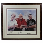 Big Three Nicklaus, Palmer, & Player Signed Artist Proof by Paul Dillon - Framed JSA ALOA