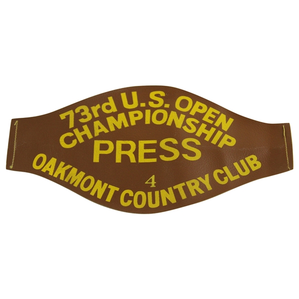1973 US Open Oakmont Country Club Press Arm Band