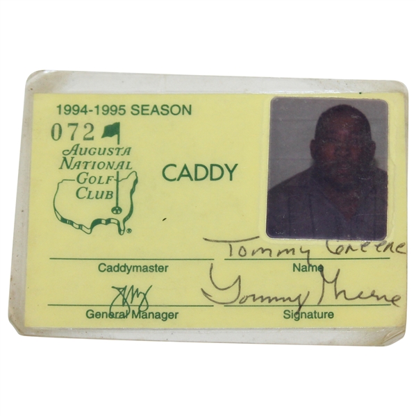 1994-95 Augusta National Golf Club Caddy Badge #72 - Tommy Greene 