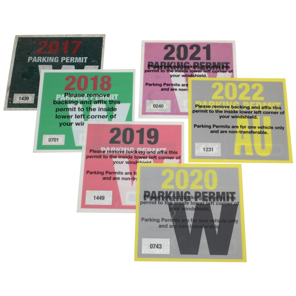 Lot of 6 Masters Patron Parking Passes