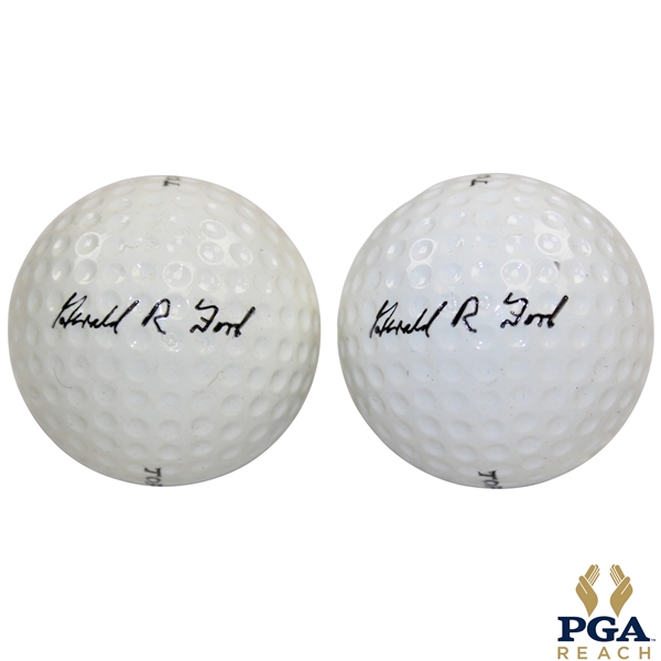 Pair of President Gerald Ford's Personal Spalding Top-Flite Golf Balls