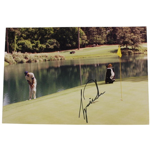 Tiger Woods Signed Original 1997 Masters Augusta Practice Rd Chipping Photo - April 8th JSA ALOA