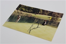 Tiger Woods Signed Original 1997 Masters Augusta Practice Rd Chipping Photo - April 8th JSA ALOA