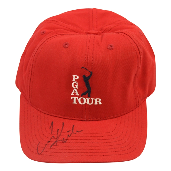 Tom Kite Signed Red PGA Tour Hat JSA ALOA