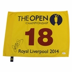 Rory McIroy Signed 2014 The Open Championship at Royal Liverpool Flag JSA #V87401