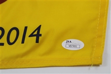 Rory McIroy Signed 2014 The Open Championship at Royal Liverpool Flag JSA #V87401