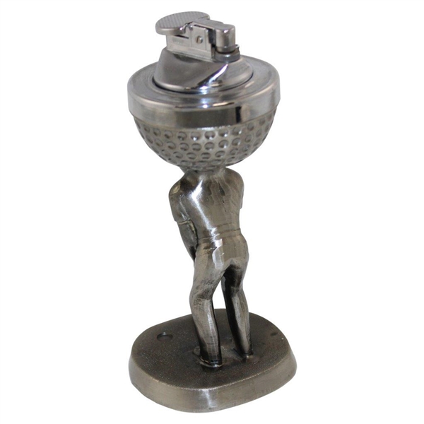 Classic Silver Colored Putting Golfer with Golf Ball Themed Lighter on Back