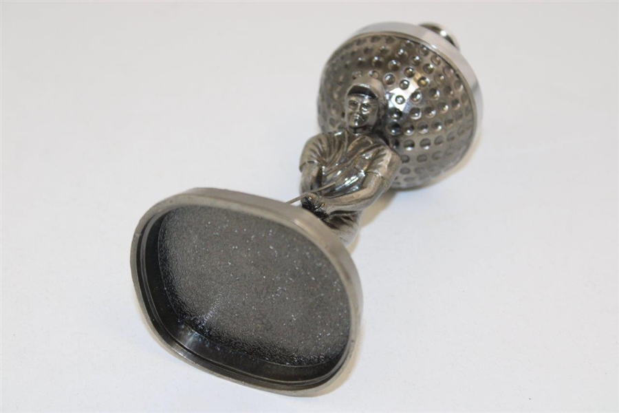 Classic Silver Colored Putting Golfer with Golf Ball Themed Lighter on Back