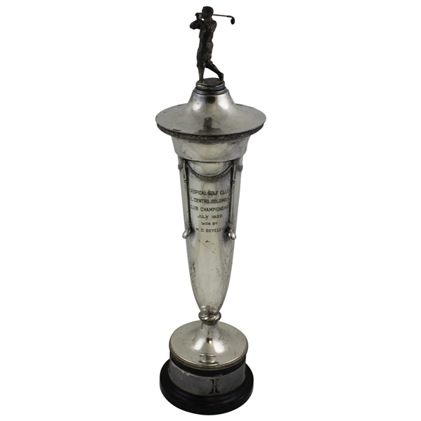 July 1932 Tropical Golf Club El Centro, Colombia Club Championship Trophy Won By M.D. Beyeler