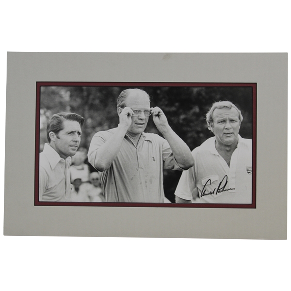 Arnold Palmer Signed Matted Photo of Palmer, Ford, Player JSA ALOA