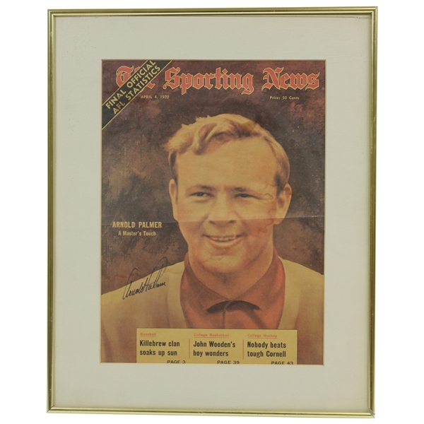 Arnold Palmer Signed The Sporting News Magazine April 4 1970 - Framed JSA ALOA