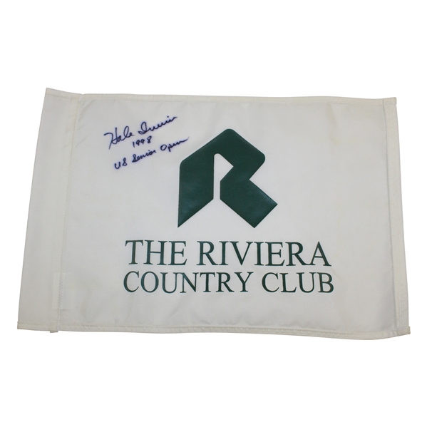 Hale Irwin Signed 1998 U.S Senior Open At The Riviera Country Club Embroidered Flag JSA ALOA
