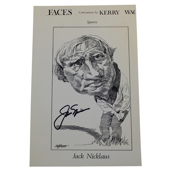 Jack Nicklaus Signed Sports Faces Caricatures Photo JSA ALOA