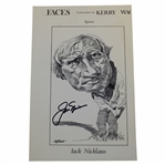 Jack Nicklaus Signed Sports Faces Caricatures Photo JSA ALOA