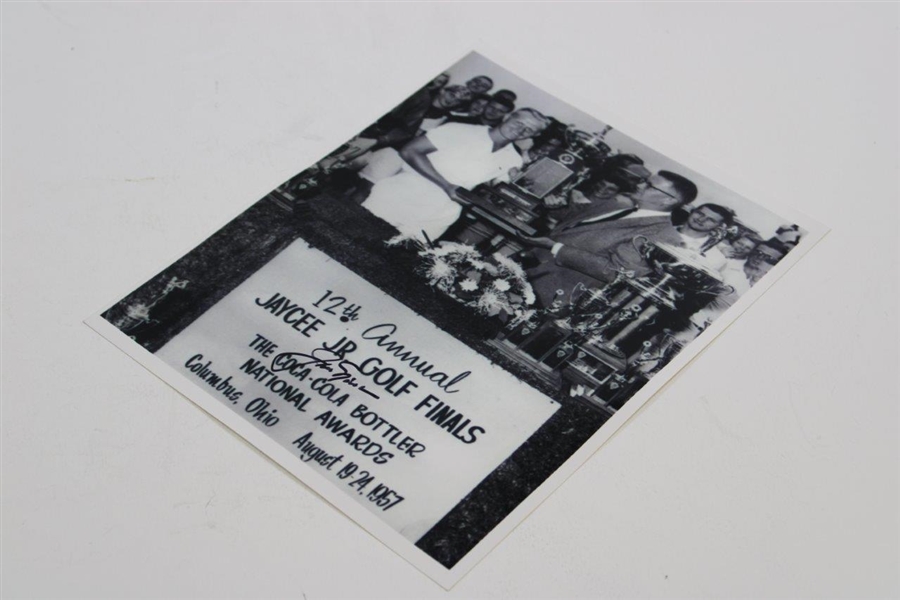 Jack Nicklaus Signed 1957 National Jaycee Tournament Photo JSA ALOA