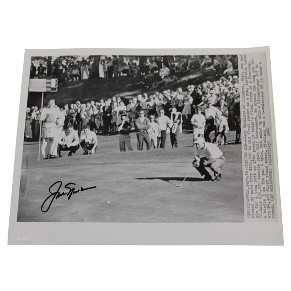 Jack Nicklaus Signed 1962 Seattle Worlds Fair Open Photo JSA ALOA
