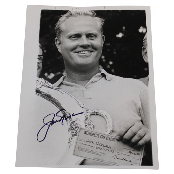 Jack Nicklaus Signed 1967 Westchester Golf Classic Photo JSA ALOA