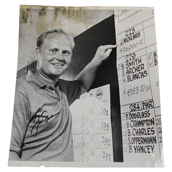 Jack Nicklaus Signed 1968 Western Open Championship Photo JSA ALOA