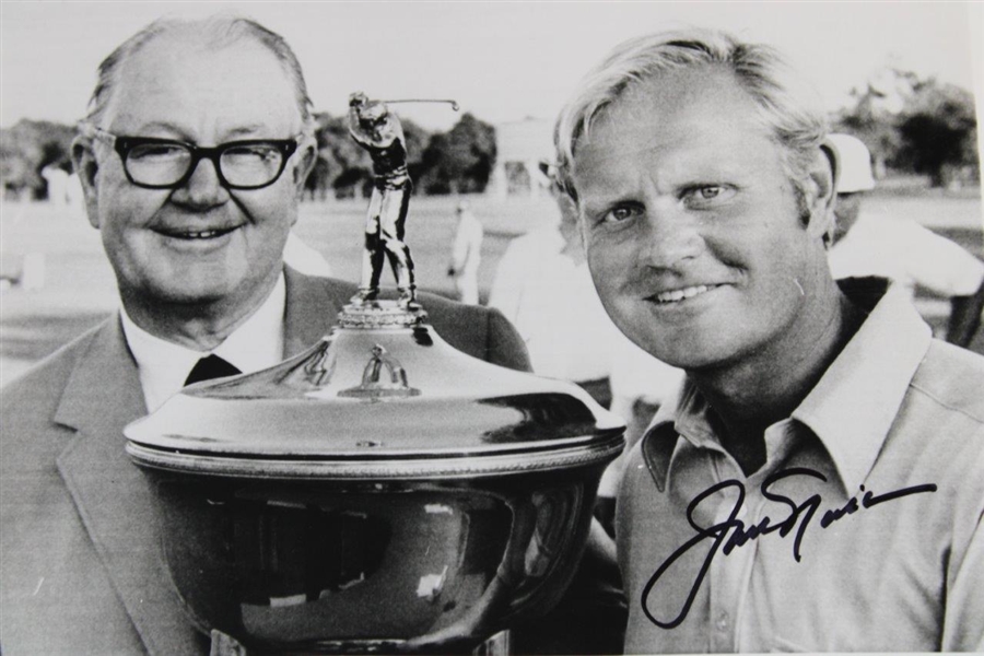 Jack Nicklaus Signed 1970 Byron Nelson Golf Classic with Byron Photo JSA ALOA