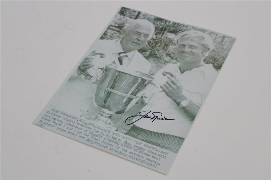 Jack Nicklaus Signed 1972 Liggett & Myers US Match Play Pinehurst Photo JSA ALOA