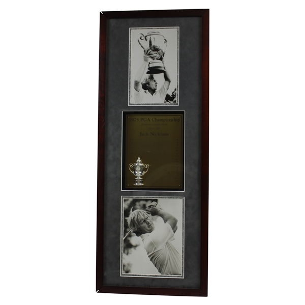 Jack Nicklaus 1975 PGA Championship at Firestone CC Cherry Wood Golf Display