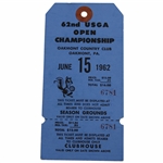 1962 US Open at Oakmont CC Season Grounds Full Unused Ticket #6781