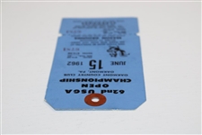 1962 US Open at Oakmont CC Season Grounds Full Unused Ticket #6781