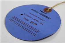 1966 Masters Tournament Sunday Practice Rd Ticket #1021 - Jack Nicklaus Winner