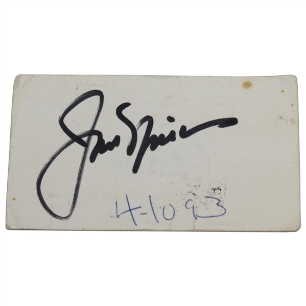 Jack Nicklaus Signed Augusta, Georgia Business Card JSA ALOA