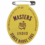 1965 Masters Tournament Series Badge #19303 - Jack Nicklaus Winner