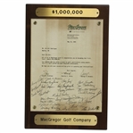 Chi Chi Rodriguezs 1985 MacGregor Congratulatory Newest Millionaire Signed Letter Plaque