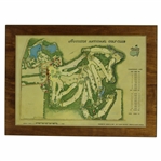 Chi Chi Rodriguezs 1968 Augusta National Golf Club Course Map on Wooden Plaque Contestant Gift