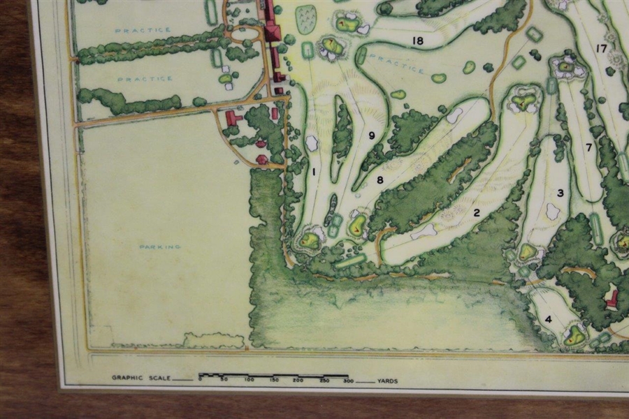 Chi Chi Rodriguez's 1968 Augusta National Golf Club Course Map on Wooden Plaque Contestant Gift