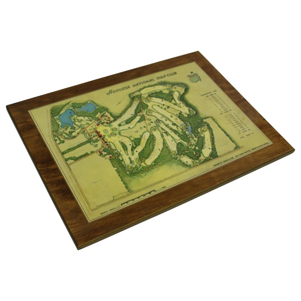 Chi Chi Rodriguez's 1968 Augusta National Golf Club Course Map on Wooden Plaque Contestant Gift