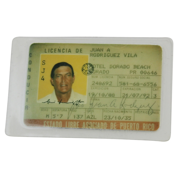 Chi Chi Rodriguez's Official 1988 Puerto Rico Driver's License