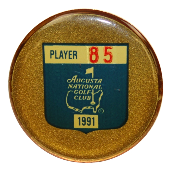 Masters Champion Gay Brewers 1991 Masters Tournament Contestant Badge #85 