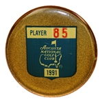 Masters Champion Gay Brewers 1991 Masters Tournament Contestant Badge #85 