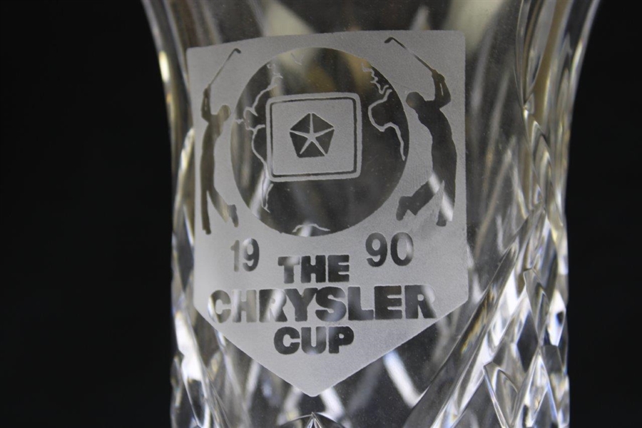 Chi Chi Rodriguez's 1990 The Chrysler Cup Glass Trophy Vase