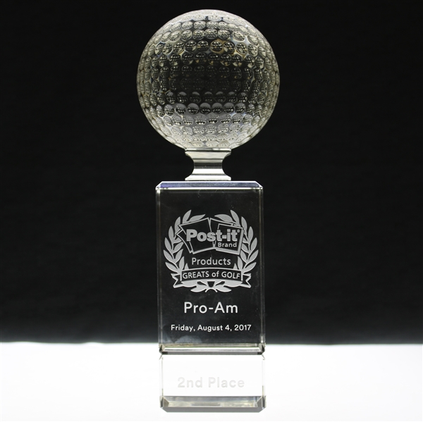 Chi Chi Rodriguezs 2017 Post-It Brand Greats of Golf Pro-Am Glass 2nd Place Trophy