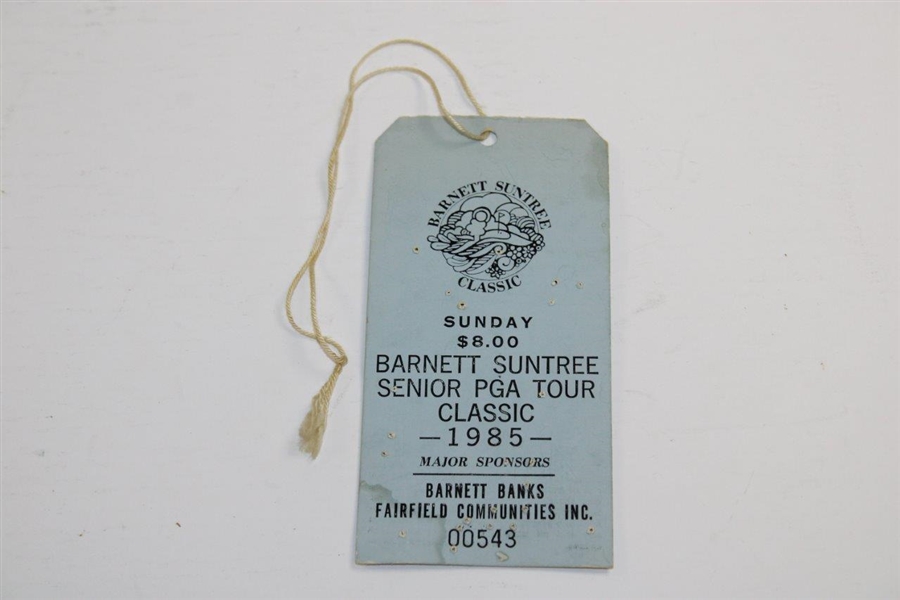 Arnold Palmer Signed 1985 Barnett Suntree Classic Sunday Ticket #00543 JSA ALOA