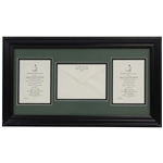 Pair of 2004 Masters Tournament Invitations with Envelope - Participate & Presence - Framed